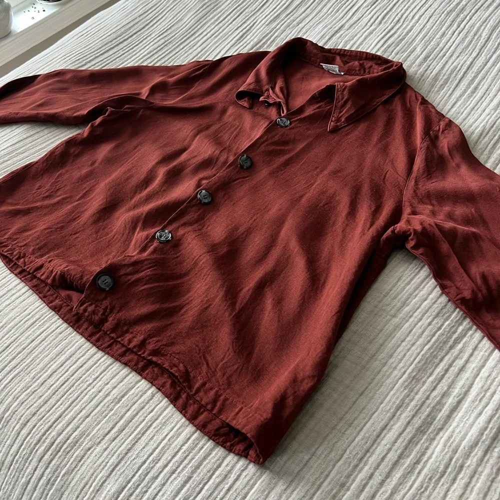 CP Shades top, button up size medium burnt orange color - Picture 2 of 8
